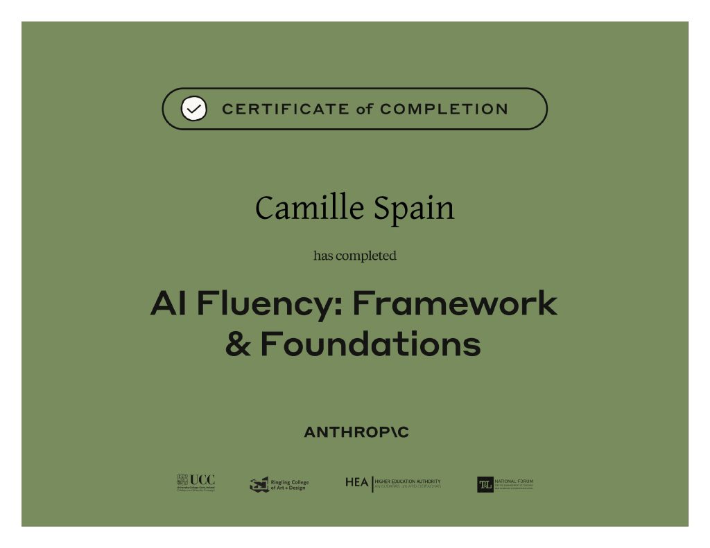 Anthropic AI Fluency: Framework and Foundations certificate